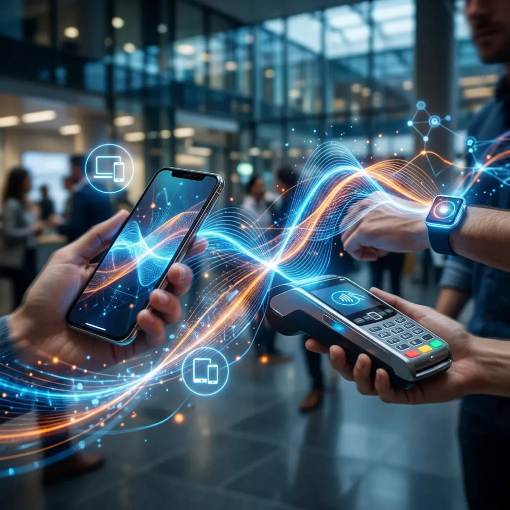 Digital payment illustration representing Mastercard's global audio branding strategy.