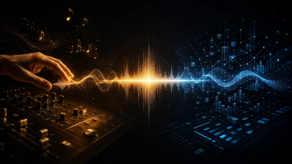 AI-assisted music production guided by human creativity for sonic branding